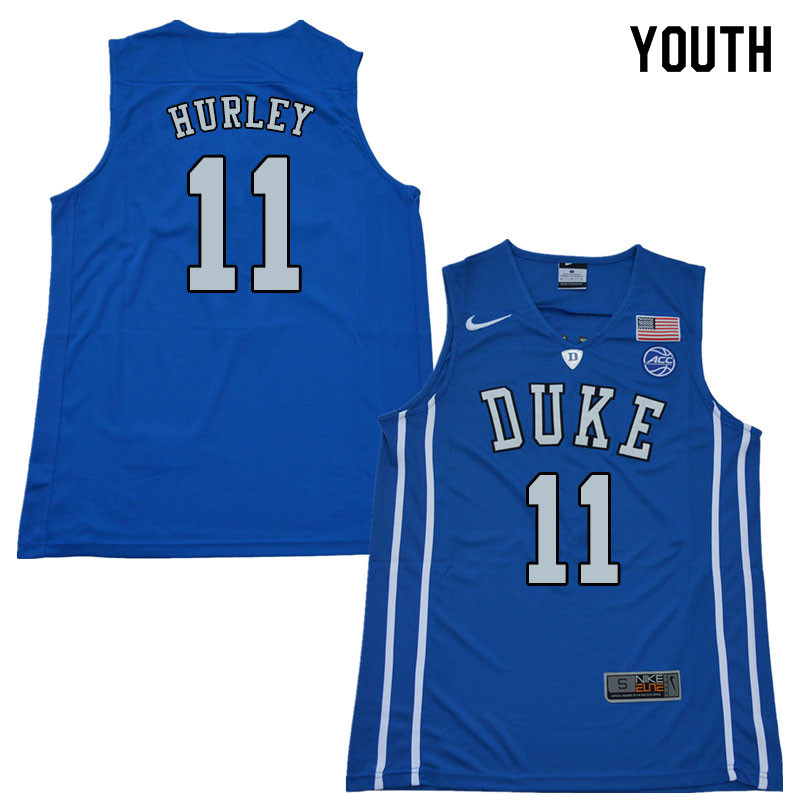 2018 Youth #11 Bobby Hurley Duke Blue Devils College Basketball Jerseys Sale-Blue - Click Image to Close